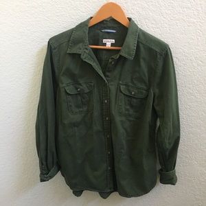 Merona button down olive shirt